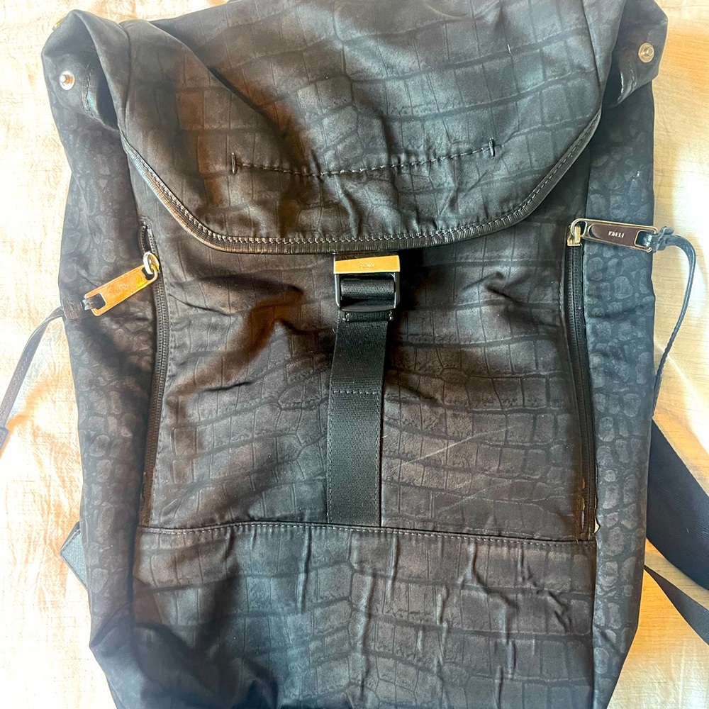 Fendi backpack - croc print